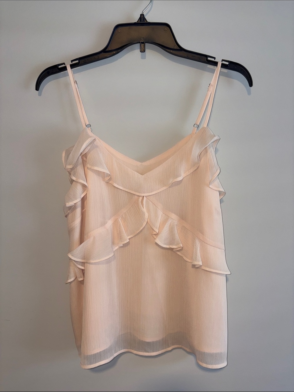 LOFT Light Blush Ruffle V-Neck Cami